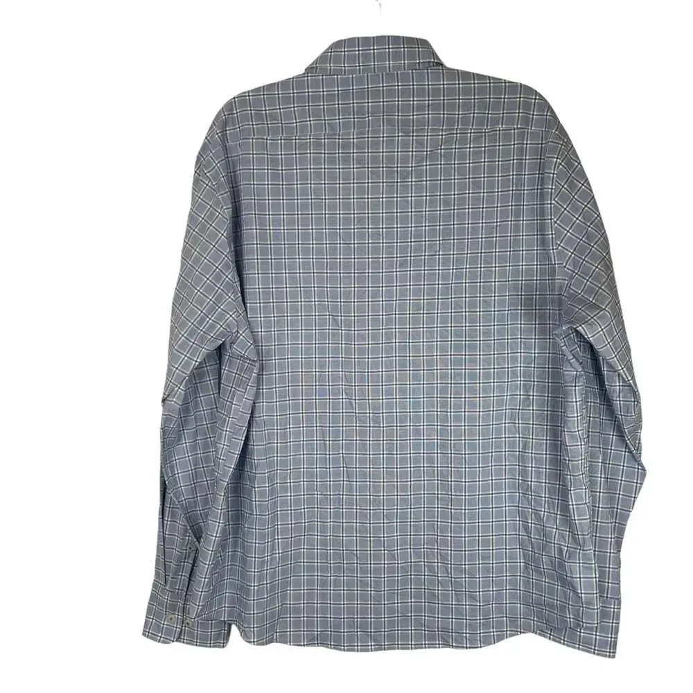 Twillory Untuck(able) Glow Men's Dress Shirt Tailored Fit Size XL Blue Plaid